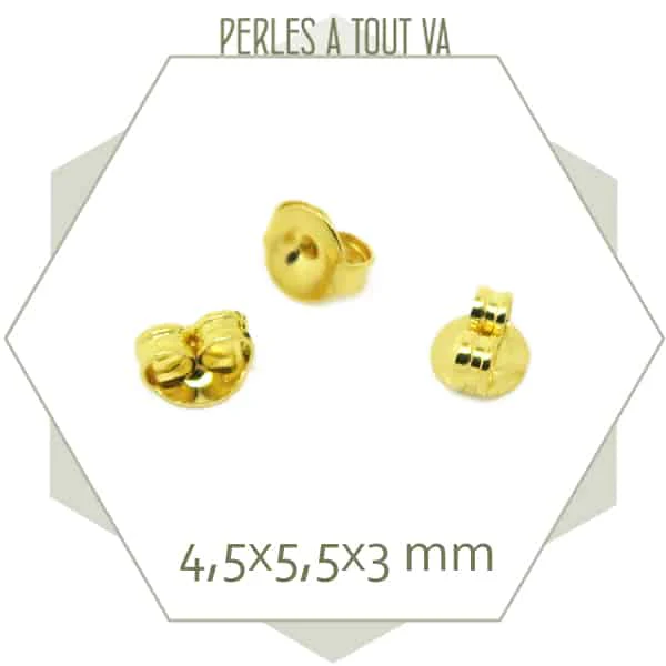 10 contre-clous de boucles d'oreilles dorés