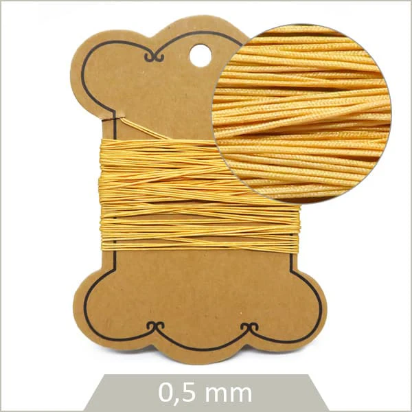 10 m de cordon synthétique 0,5 mm jaune miel