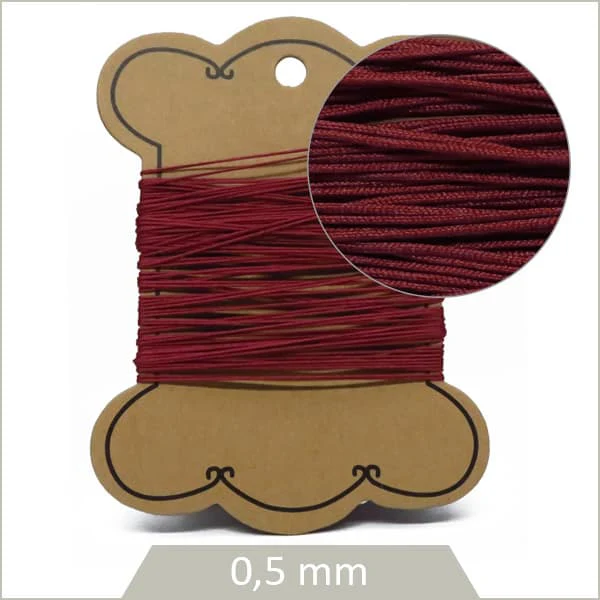 10 m de cordon synthétique 0,5 mm rouge foncé