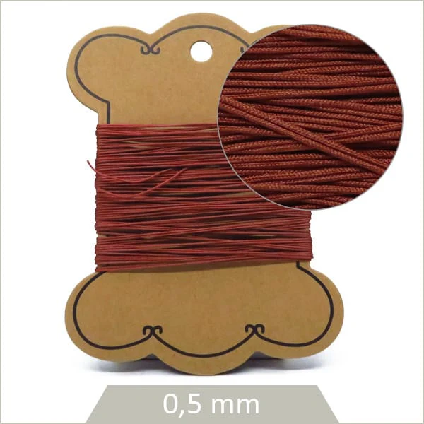 10 m de cordon synthétique 0,5 mm terracotta
