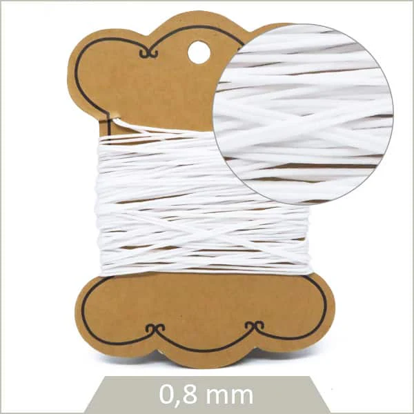 10 m de cordon synthétique 0,8 mm blanc