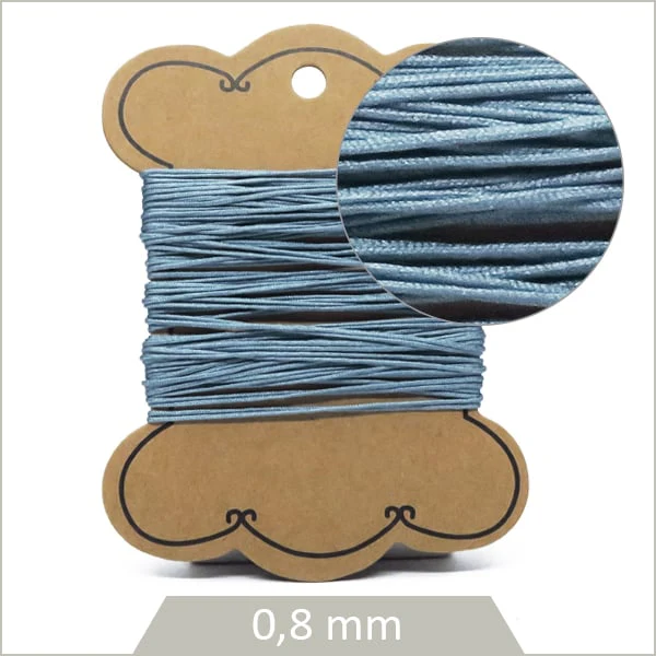 10 m de cordon synthétique 0,8 mm bleu acier