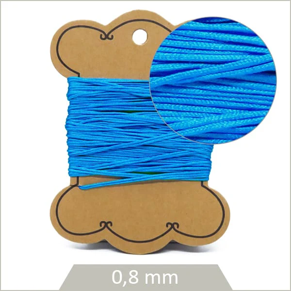 10 m de cordon synthétique 0,8 mm bleu cyan
