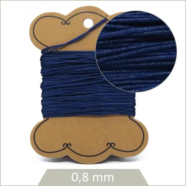 10 m de cordon synthétique 0,8 mm bleu marine