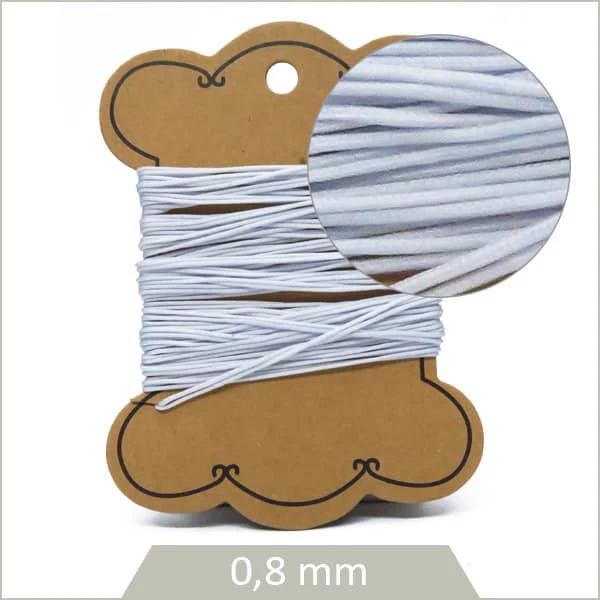 10 m de cordon synthétique 0,8 mm gris clair