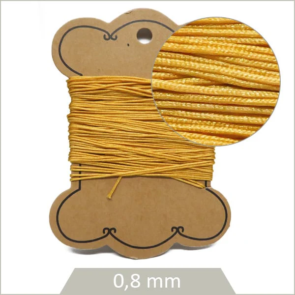 10 m de cordon synthétique 0,8 mm jaune ambré