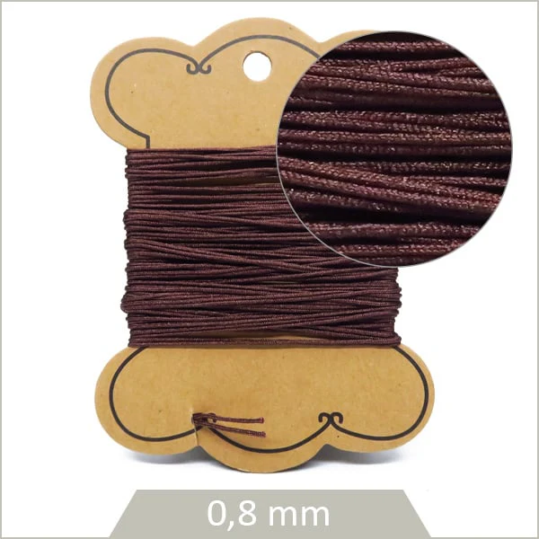 10 m de cordon synthétique 0,8 mm marron