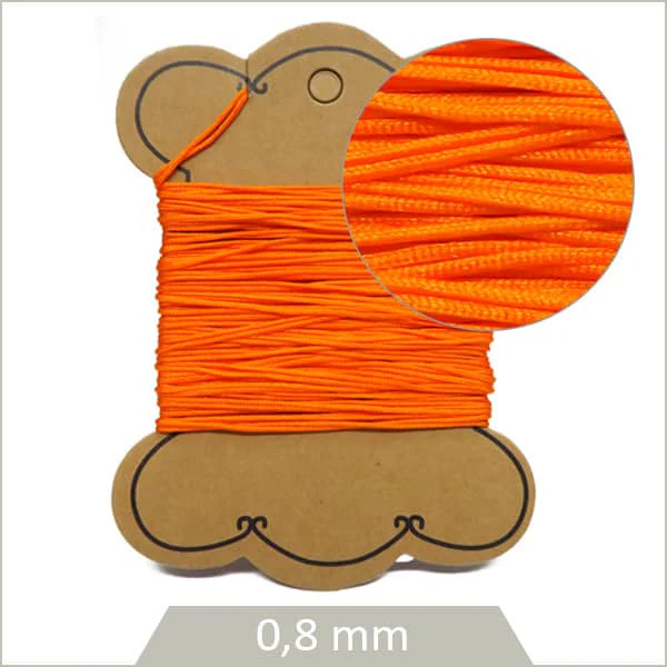 10 m de cordon synthétique 0,8 mm orange fluo
