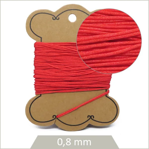 10 m de cordon synthétique 0,8 mm rouge vif