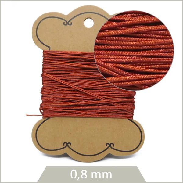 10 m de cordon synthétique 0,8 mm terracotta