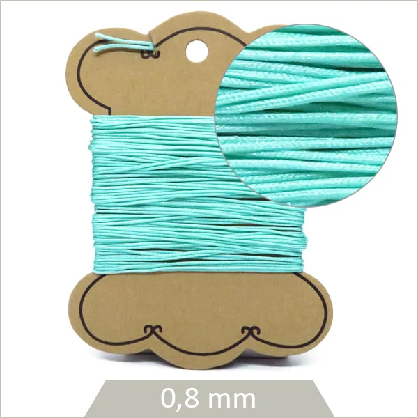 10 m de cordon synthétique 0,8 mm vert d'eau