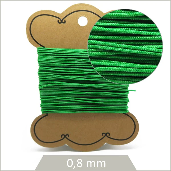 10 m de cordon synthétique 0,8 mm vert vif