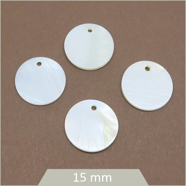 10 sequins nacrés ronds 15 mm