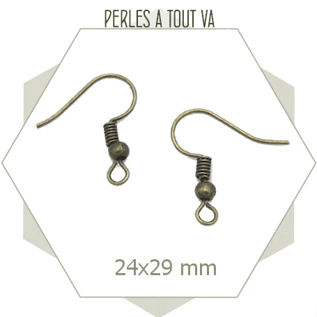 100 crochets de boucles d'oreilles bronze