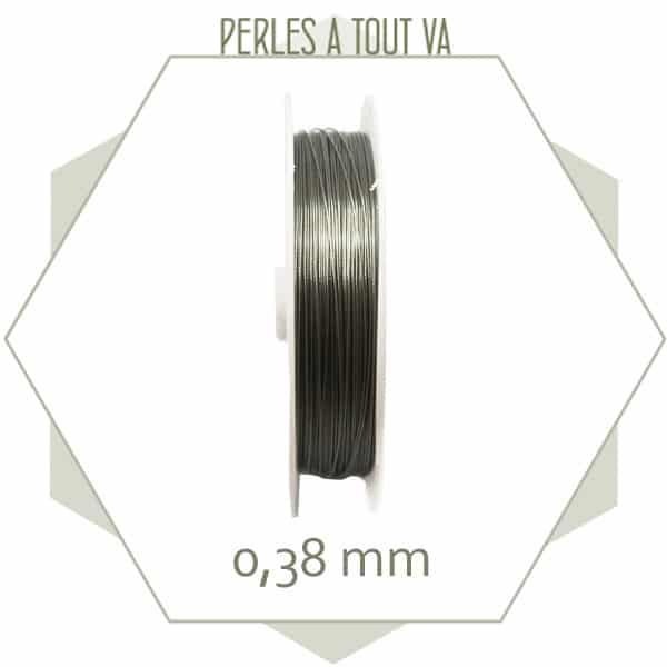 100 m de fil câblé 0,38 mm couleur acier