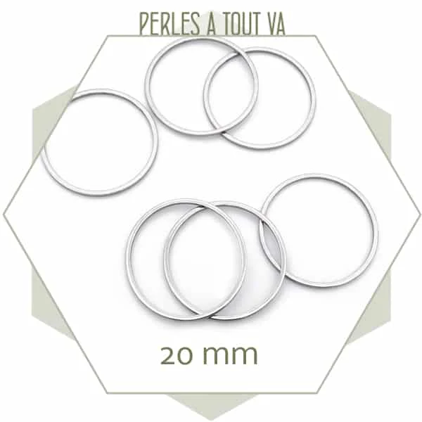 12 anneaux fermés ronds 20 mm en acier