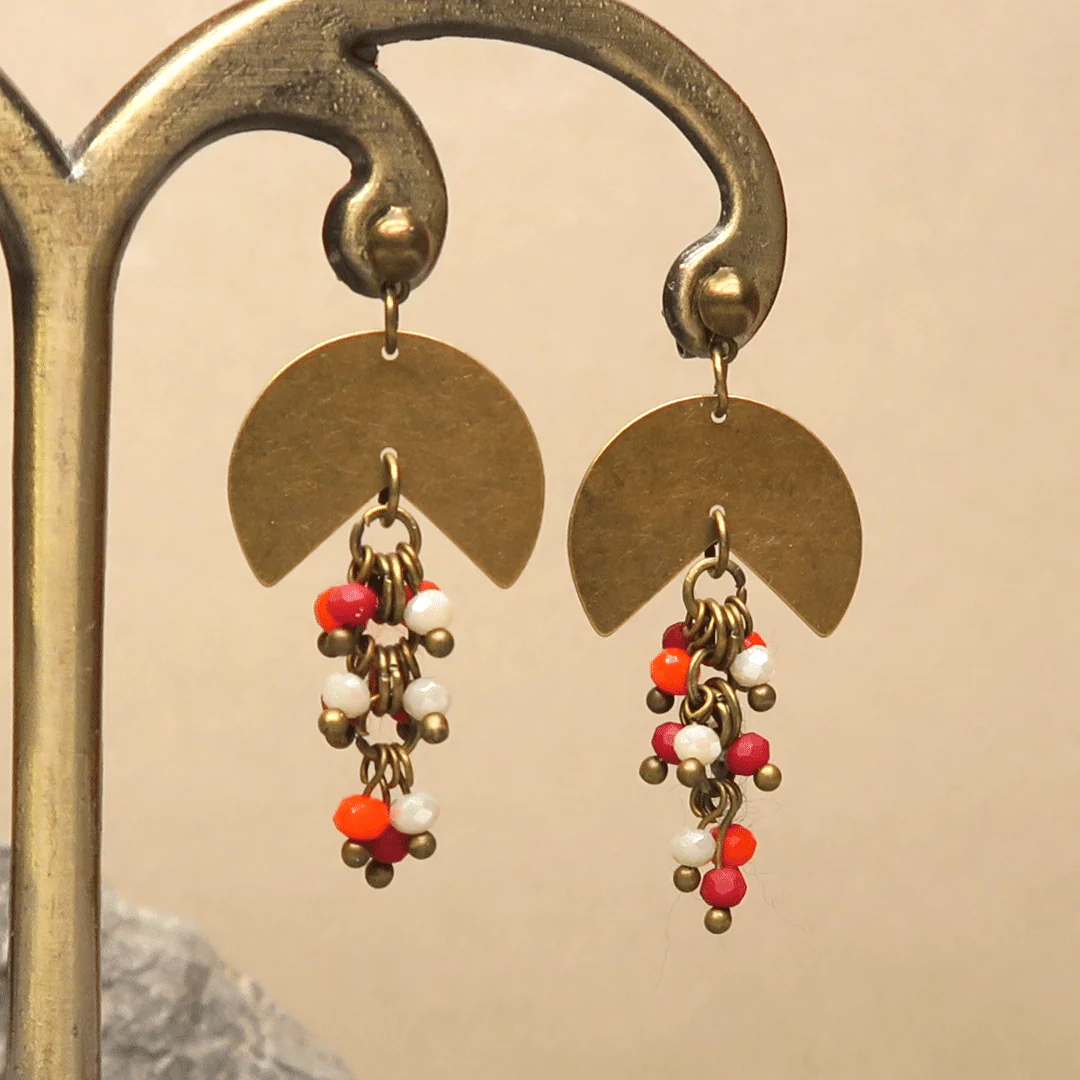 12 clous de boucles d'oreilles boule bronze - Image 2