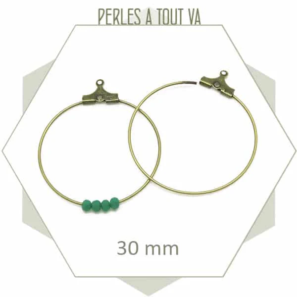 12 créoles 30 mm couleur bronze