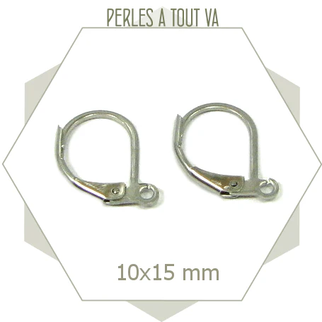 12 dormeuses boucles d'oreilles en acier inox