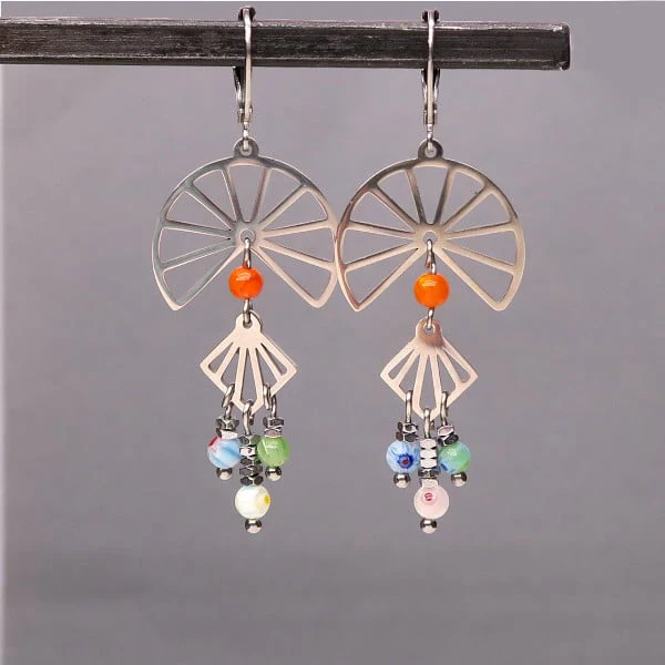12 dormeuses boucles d'oreilles en acier inox - Image 2