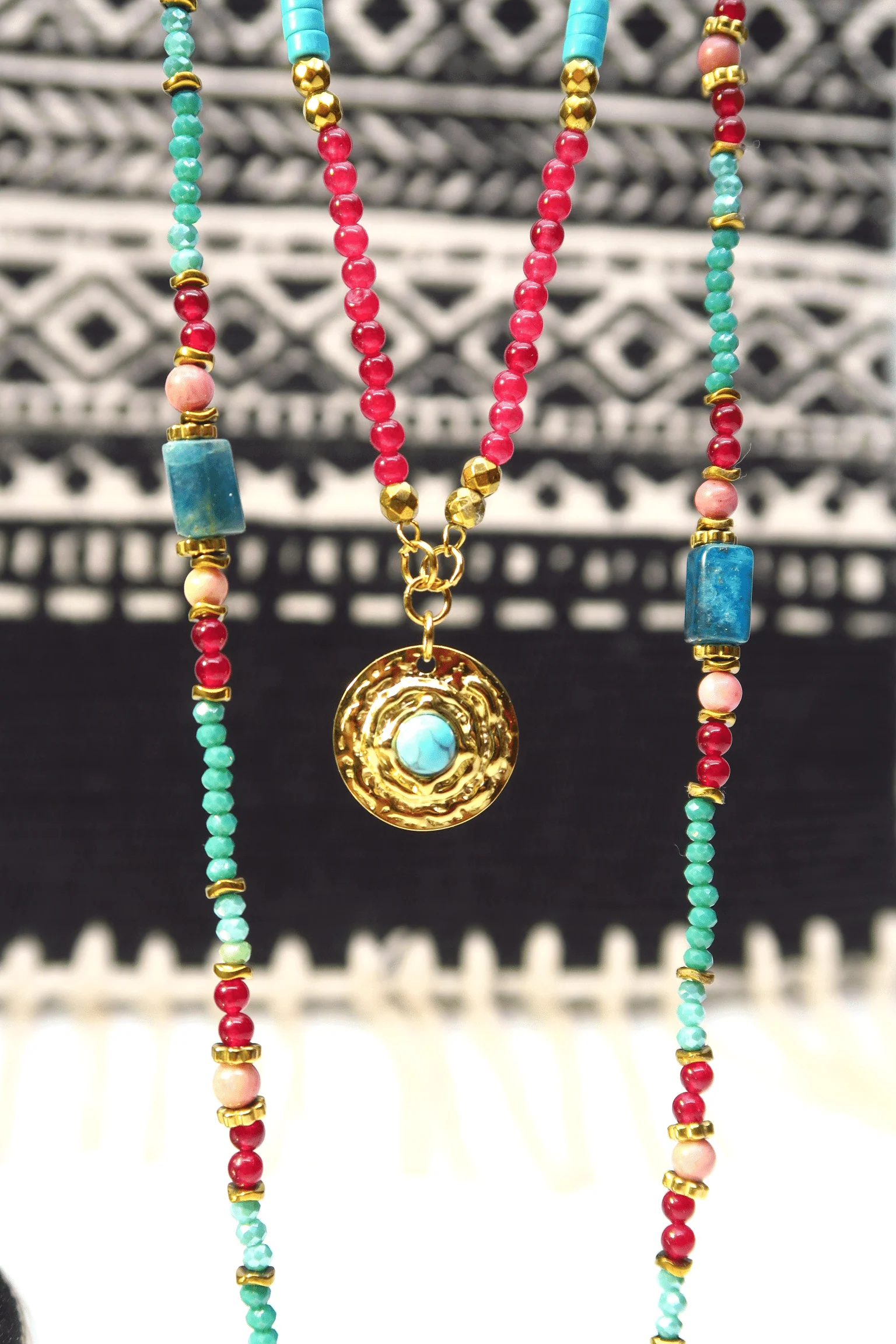 Env. 165 perles heishi en Howlite teintée turquoise - Image 4