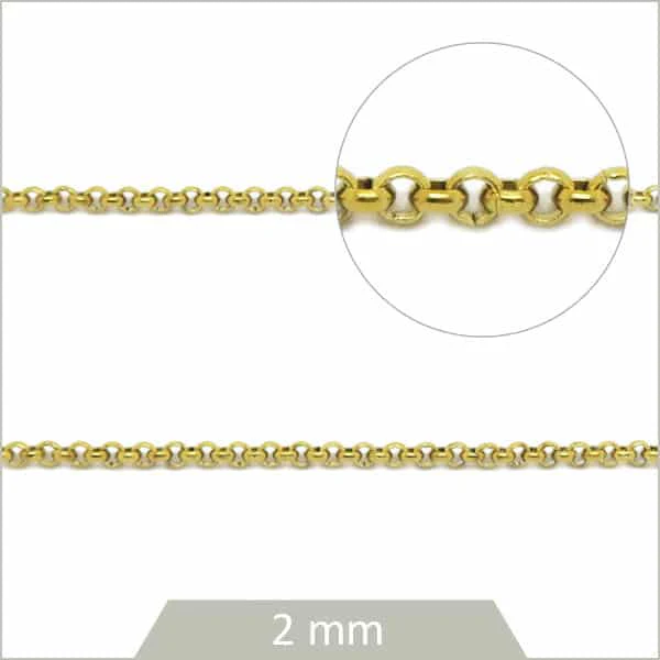 1 m de chaîne rolo en acier doré, chaîne jaseron pour bijoux