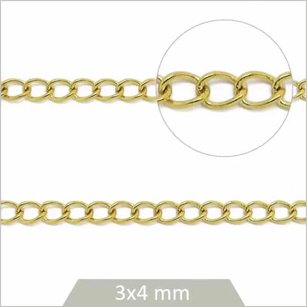 1 m de chaînette de réglage en acier doré pour création de bijoux