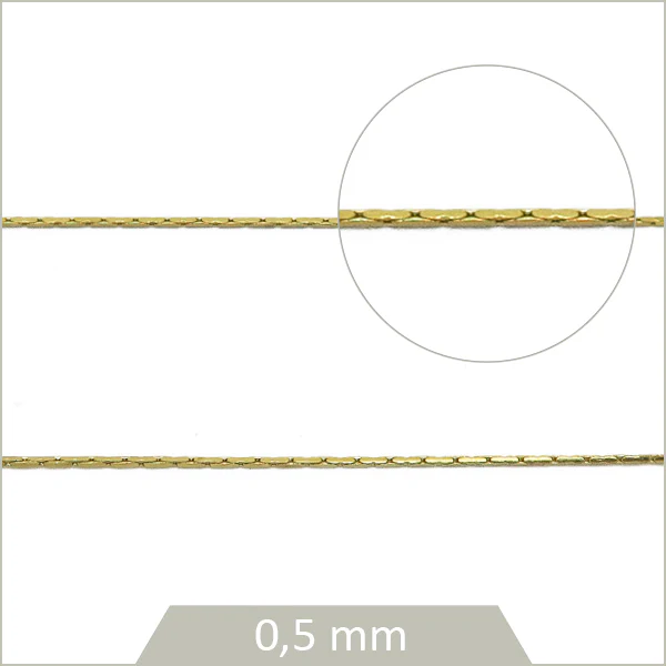 1 m de fine chaîne serpent en acier doré