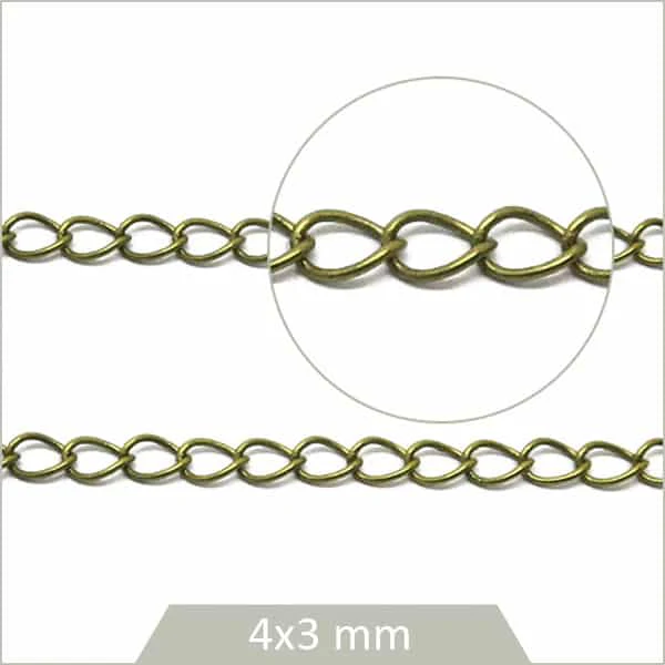 1 m de fine chaînette de réglage bronze
