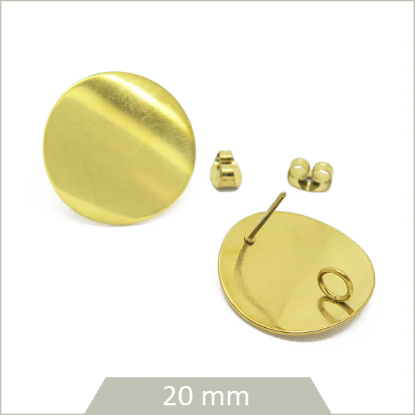 4 clous de boucles d'oreilles cercle incurvé en acier inox doré