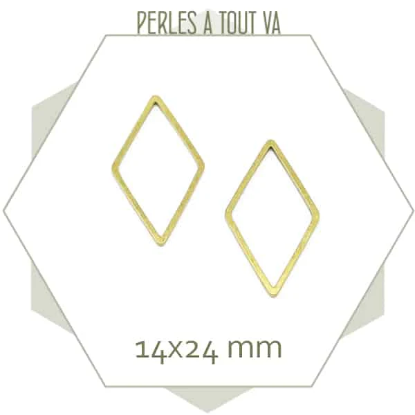 20 anneaux fermés losanges laiton brut