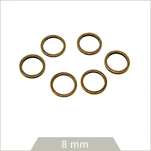20 anneaux fermés ronds 8 mm bronze