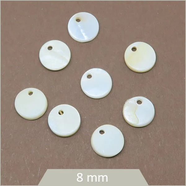 20 sequins nacrés ronds 8 mm