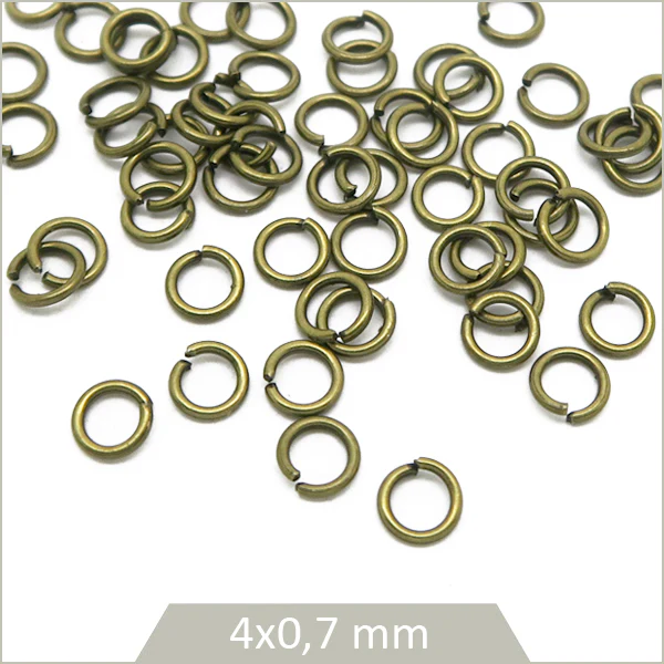200 anneaux ouverts 4 mm bronze