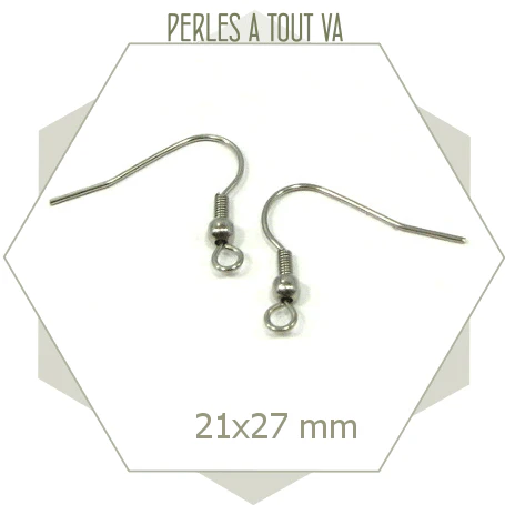 24 crochets de boucles d'oreilles en acier inox