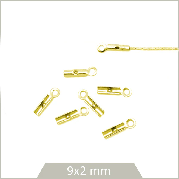 12 embouts de chaîne serpent en acier inox doré