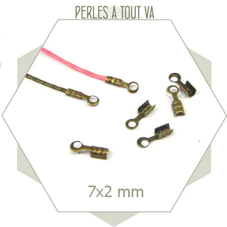 300 embouts de cordon bronze 1 mm