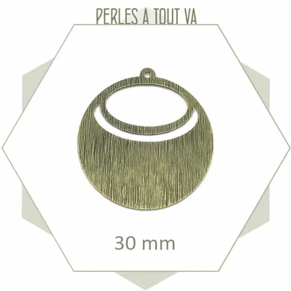 4 breloques raven striées couleur bronze