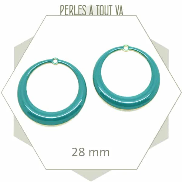 4 créoles effet émaillé jade