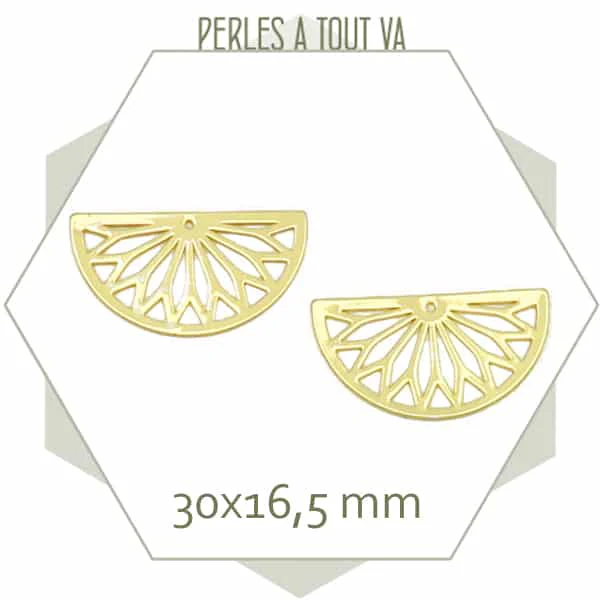 4 pendentifs demi cercle rosace doré cantOr