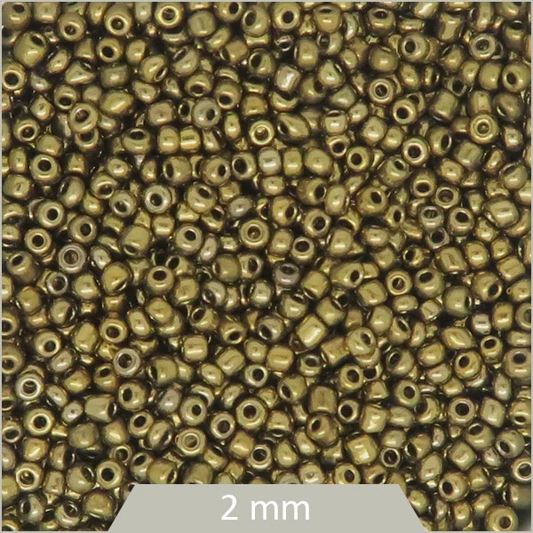 40 g de perles rocailles bronze métallisé 2 mm