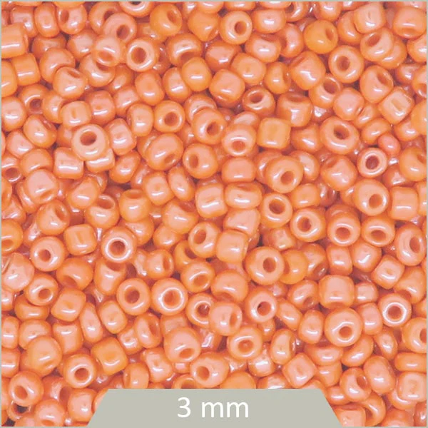 40 g de perles rocailles mandarine irisé 3 mm