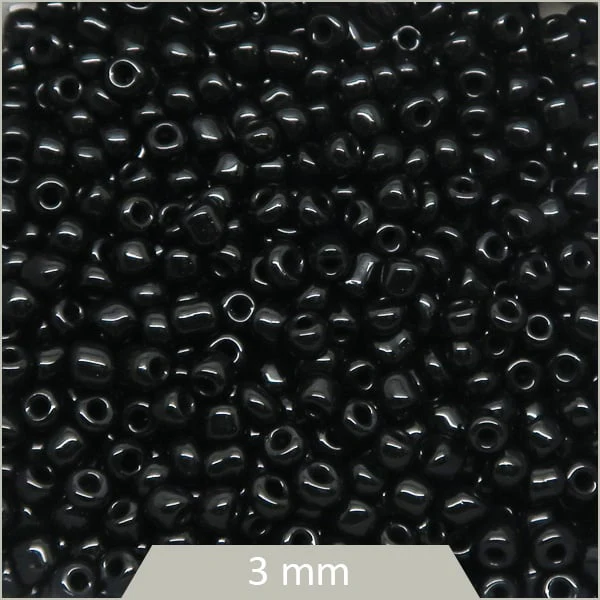 40 g de perles rocailles noir irisé 3 mm