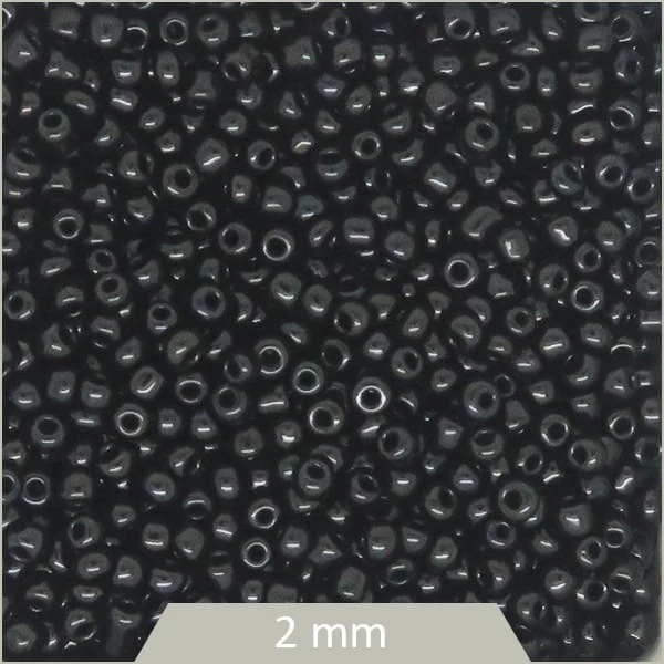 40 g de perles rocailles noires 2 mm