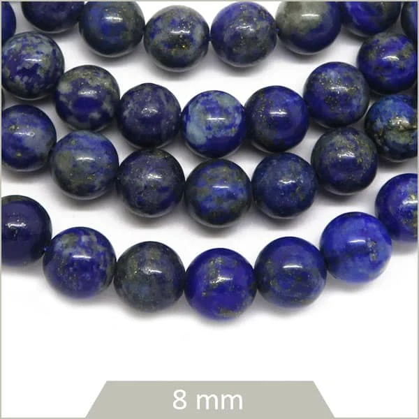 Env. 42 perles rondes 8 mm Lapis Lazuli
