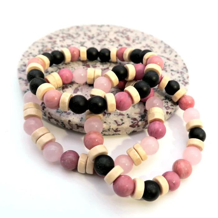 Env. 45 perles rondes en Quartz rose, 8 mm - Image 2