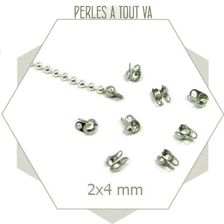 50 embouts pour chaînes billes acier