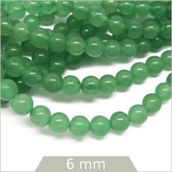 Env. 58 perles rondes en Aventurine, 6 mm