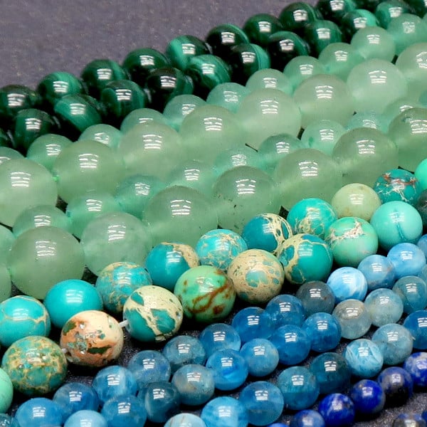 Env. 58 perles rondes en Aventurine, 6 mm - Image 3