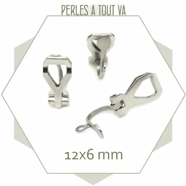 6 clips de boucles d'oreilles acier